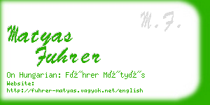 matyas fuhrer business card